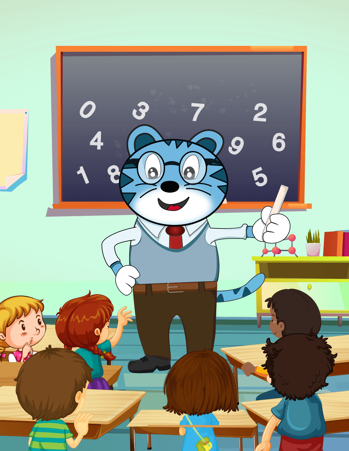 Groovy Mascot in Classroom