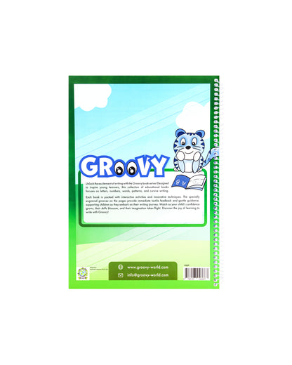Illustrated activity page with visual number learning journey – Groovy Number Book